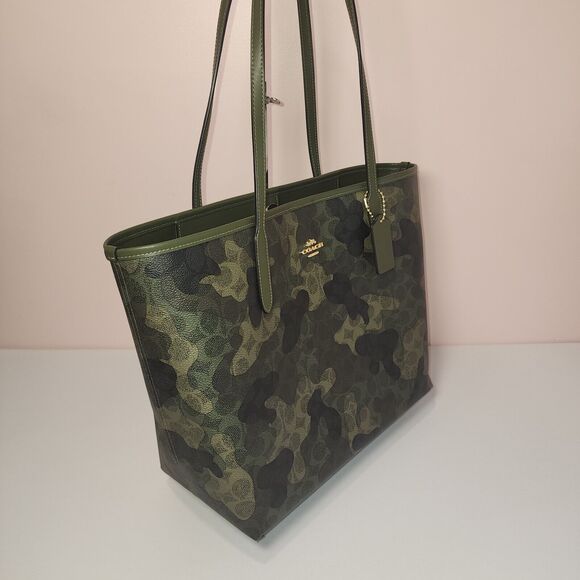 NWT Coach CV953 City Tote Bag In Signature Camo Print - Picture 2 of 6